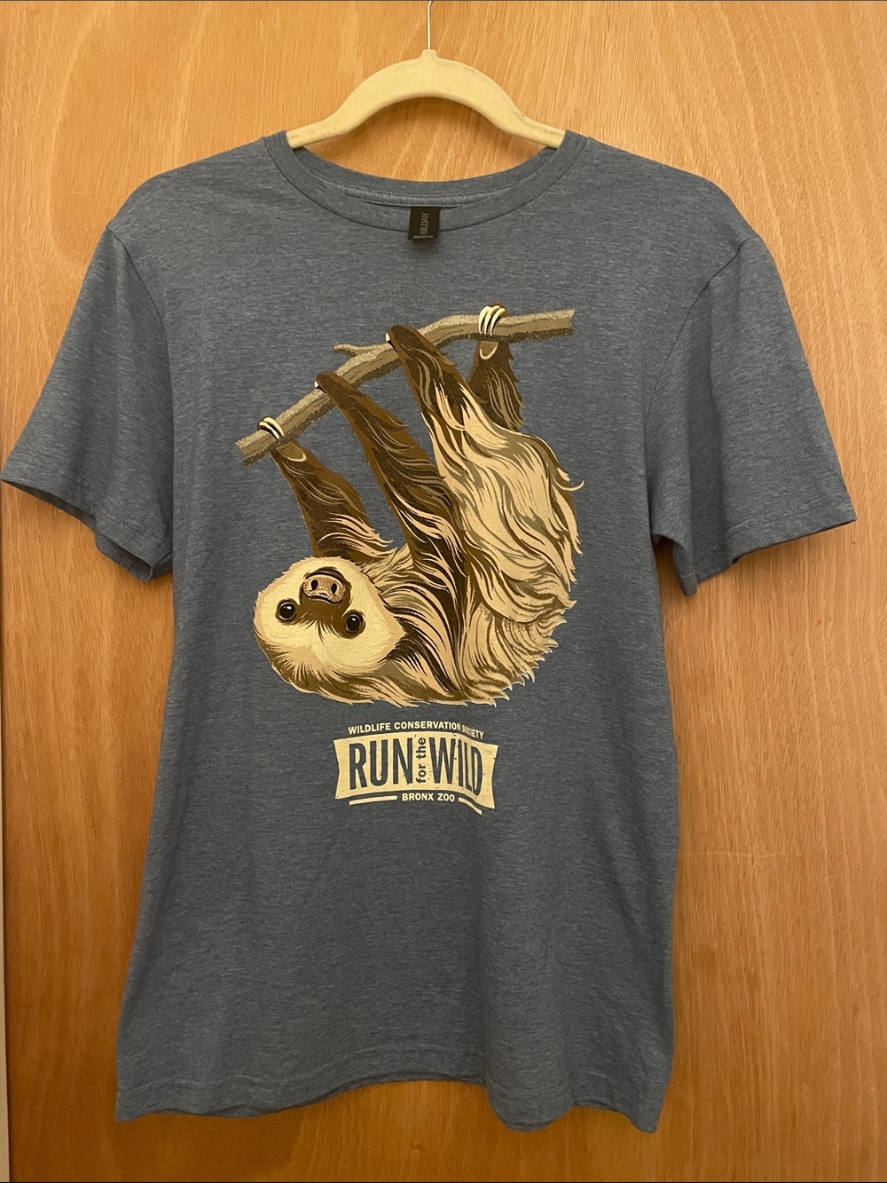 Gildan Heather Blue Short Sleeve Sloth Graphic Tee
